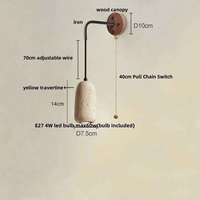 DecorBites™ LED Travertine Stone Wall Lamp - Modern Nordic Stair Light