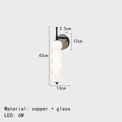 DecorBites™ Glass Bedside LED Wall Lamp for Parlor, Hotel & Home Lighting