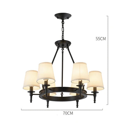 DecorBites™ Country Retro Chandelier Fabric Lampshade Ceiling Pendant Light for Home Indoor Decor