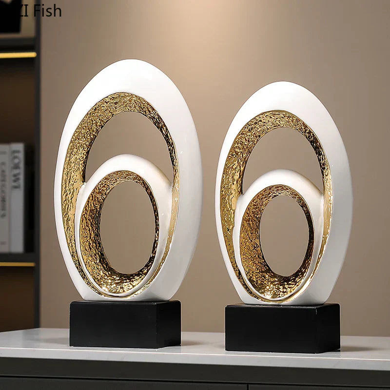 ™ Gold Abstract Art Sculpture Desk Ornaments Minimalism Aesthetics Decor