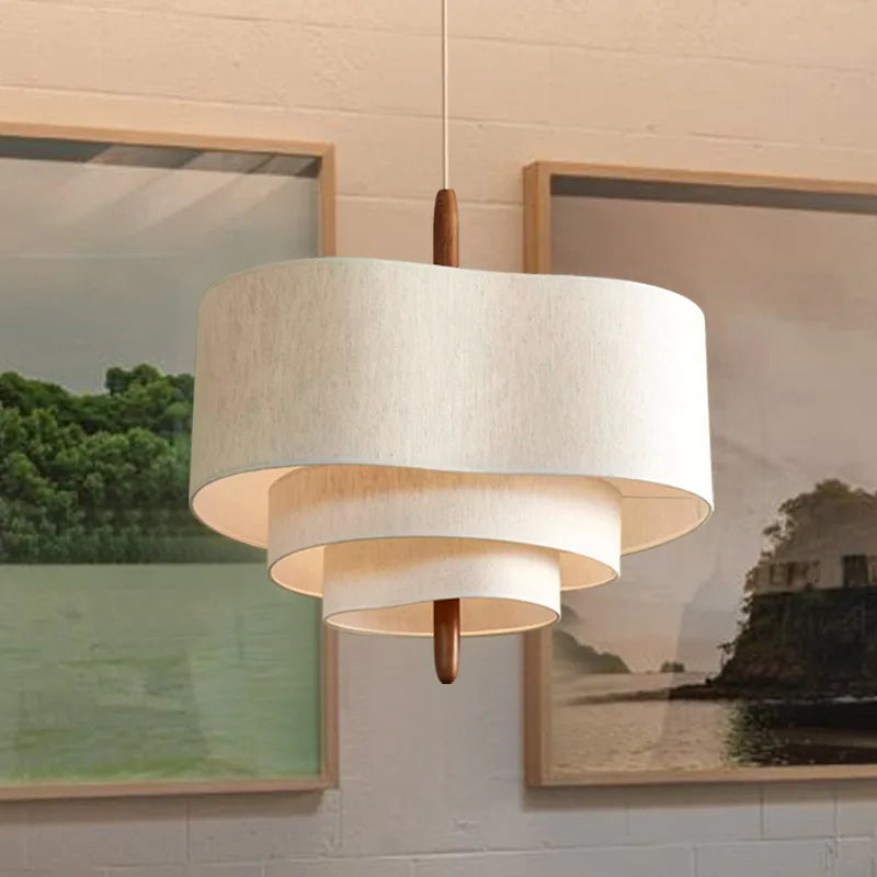 ™ Japanese Wabi Sabi Fabric Pendant Lamp for Living Room Kitchen Dining Table
