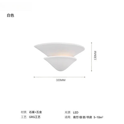 DecorBites™ Cream Wind LED Gypsum Wall Lamp - Semi-round Umbrella Design