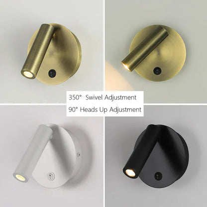 DecorBites™ Adjustable LED Wall Reading Lamp 3W Spotlight for Bedroom and Hotel