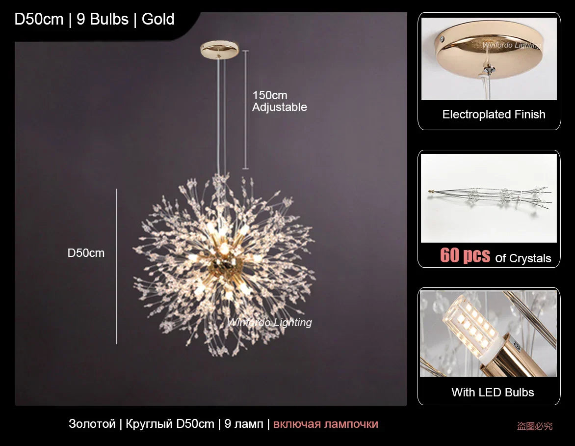 DecorBites™ Dandelion Led Ceiling Chandelier for Home Decor Lighting Fixture