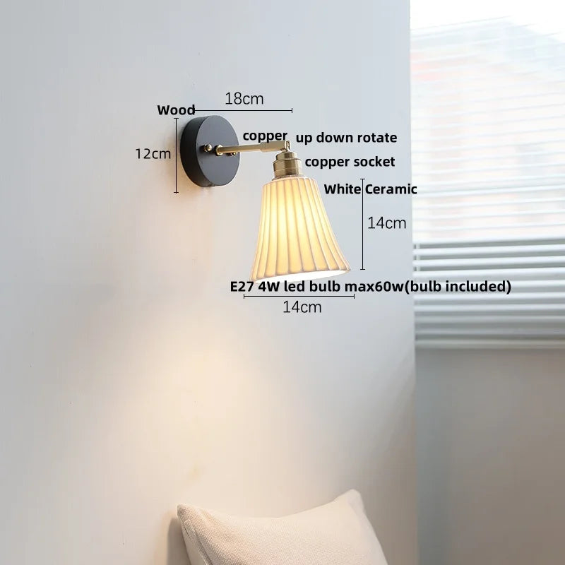 DecorBites™ Black Wood LED Wall Sconce, Rotatable Stair Light