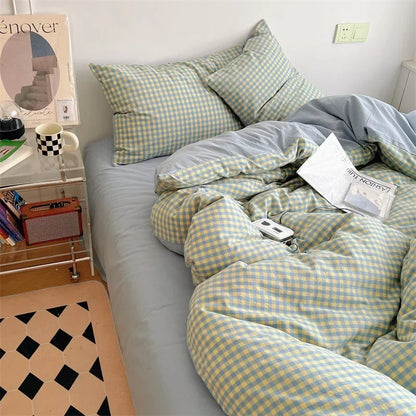 ™ Japanese Style Cotton Printed 4Pcs Bedding Set with Double-Sided Design