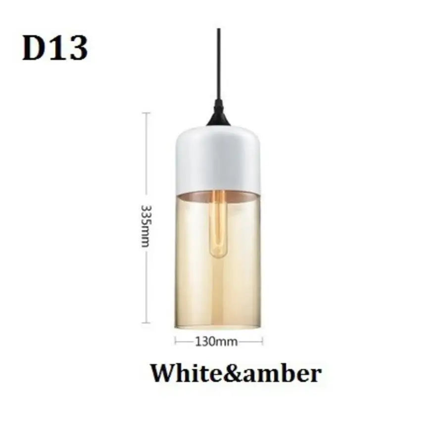DecorBites™ Black Glass Pendant Light Fixture for Modern Indoor Decor and Dining Room