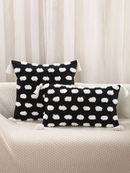 DecorBites™ Geometric Chenille Embroidered Pillow Covers Boho Moroccan Style Decor