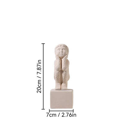 DecorBites™ Abstract Family Character Ceramic Sculpture Desk Decoration