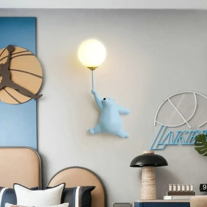 DecorBites™ Bear Wall Lamp | Cute Nordic Cartoon Design for Girls Bedroom, Study, Dormitory