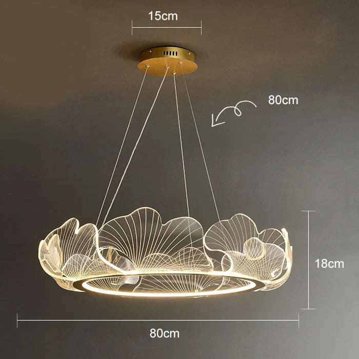 DecorBites™ Lotus Leaf Chandelier: Modern Minimalist Nordic Lighting for Living Room, Dining Room & Bedroom