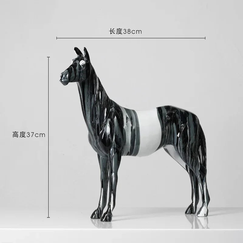 DecorBites™ Animal Resin Statue Collection: Abstract Horse Cow French Bullfighting Dog Sculpture