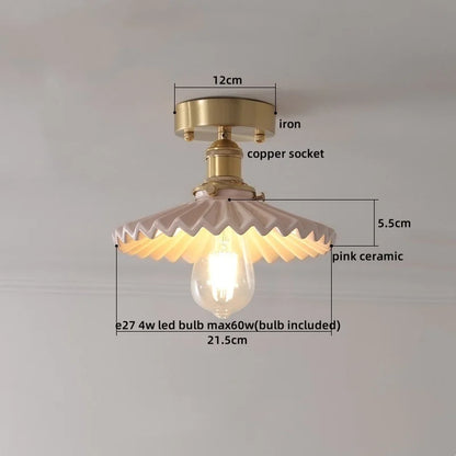 DecorBites™ Ceramic LED Ceiling Light Modern White Porch Balcony Luminaria