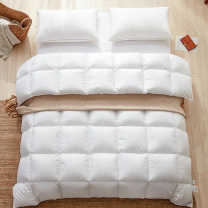 DecorBites™ Luxe Cotton Cover White Goose Down Comforter, 5 Star Hotel Bedspread