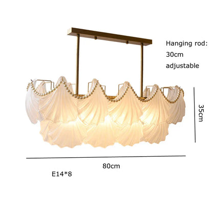 DecorBites™ Crystal Pearl Chain Chandelier: Luxe Hanging Lamp for Exquisite Home Decor
