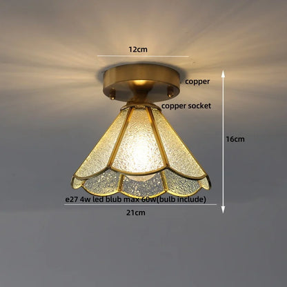 DecorBites™ Amber Glass LED Ceiling Lamp Nordic Modern Simple Indoor Lighting