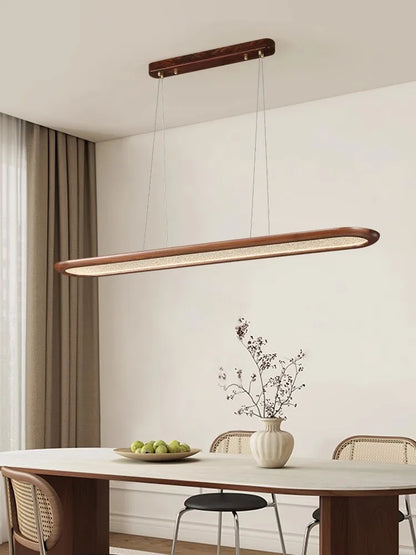 DecorBites™ Black Walnut Wooden Ceiling Chandelier LED Pendant Lamp for Modern Home Decor