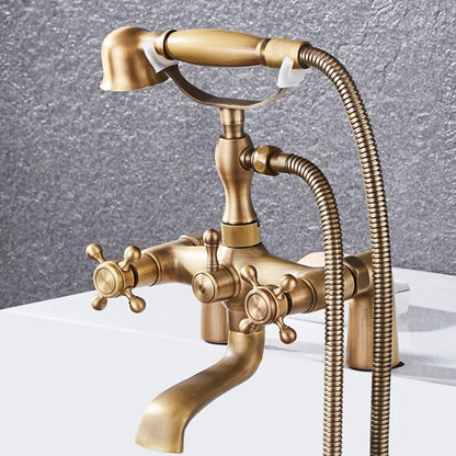 DecorBites™ Antique Chrome Bathtub Shower Mixer Faucet Tap Set for Bathroom