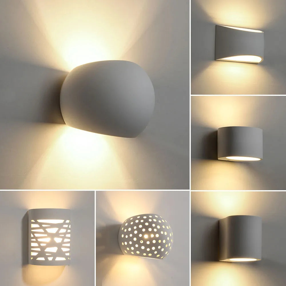 DecorBites™ Gypsum LED Wall Lamp 5W Sconces Modern Indoor Lighting Bedroom Living Room