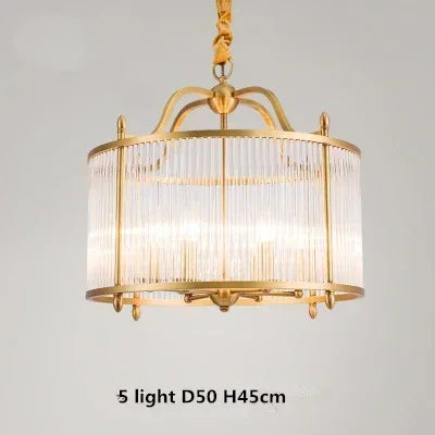™ Golden Copper Glass Chandelier LED Ceiling Pendant Light