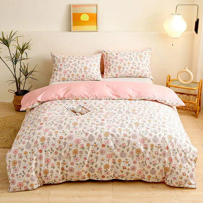 DecorBites™ Brushed Printed Duvet Cover Set with 2 Pillowcases, Queen/Single Size