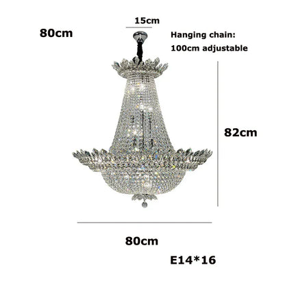 DecorBites™ K9 Crystal Chrome LED Chandelier for Trendy Living Room Lighting