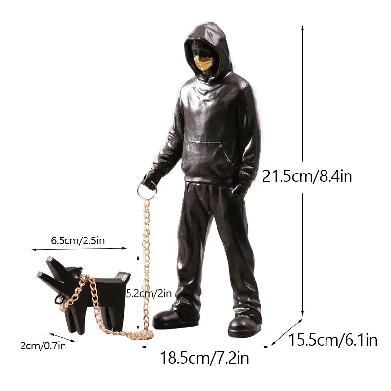 DecorBites™ Banksy Sculpture Collection: Flower Thrower & Balloon Girl Figurines for Home & Office