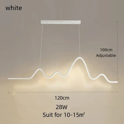 DecorBites™ LED Aluminum Chandelier Modern Wave Line Kitchen Island Pendant Light