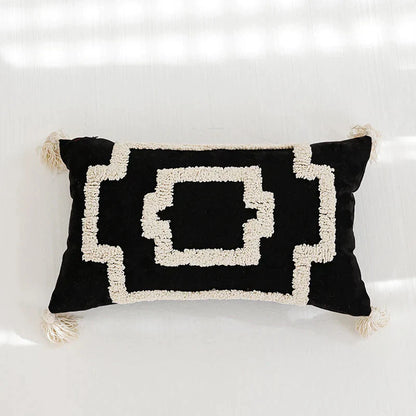 DecorBites™ Boho Tufted Pillow Cover with Tassels - 45x45cm Square for Home Décor