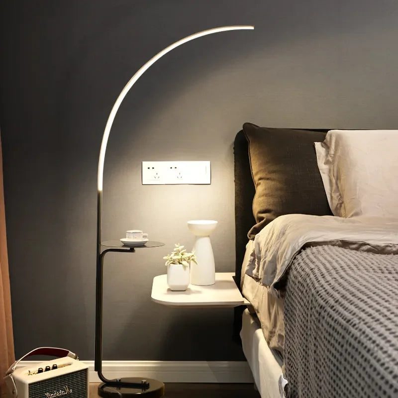 DecorBites™ LED Art Floor Lamp Modern Design Black White Gold Living Room Decoration
