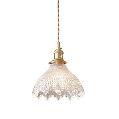 DecorBites™ Green Glass LED Pendant Lamp with Copper Wood Handle for Modern Nordic Home Decor