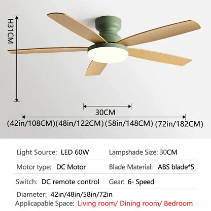 DecorBites™ 72" Low Floor Fan Light Chandelier 2023 Living Room Ceiling Fan Strong Winds