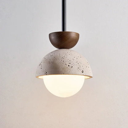 DecorBites™ Yellow Travertine LED Pendant Lights for Kitchen Island Bedroom Dining Table