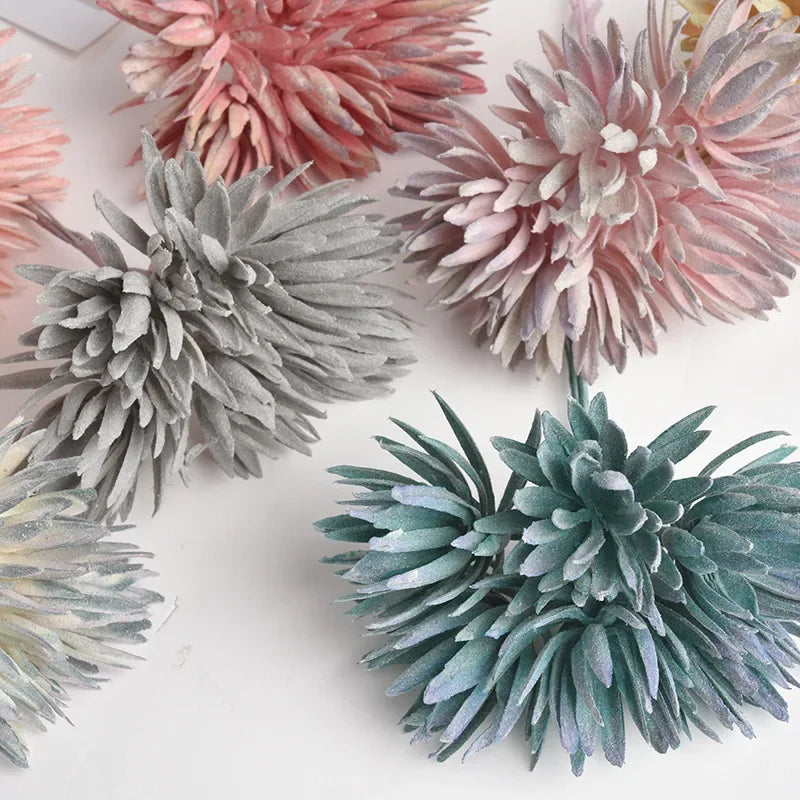 DecorBites™ 6pc 12cm Silk Mini Handmade Bouquet Wedding Home Decoration Fake Flowers