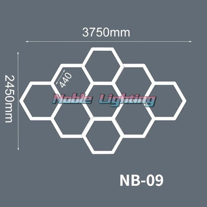 DecorBites™ Geometric LED Lights for Exhibition Car Detailing Garage Workshop - Polygonal Snowflake Theme