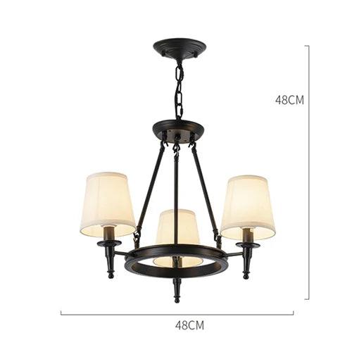 DecorBites™ Country Retro Chandelier Fabric Lampshade Ceiling Pendant Light for Home Indoor Decor