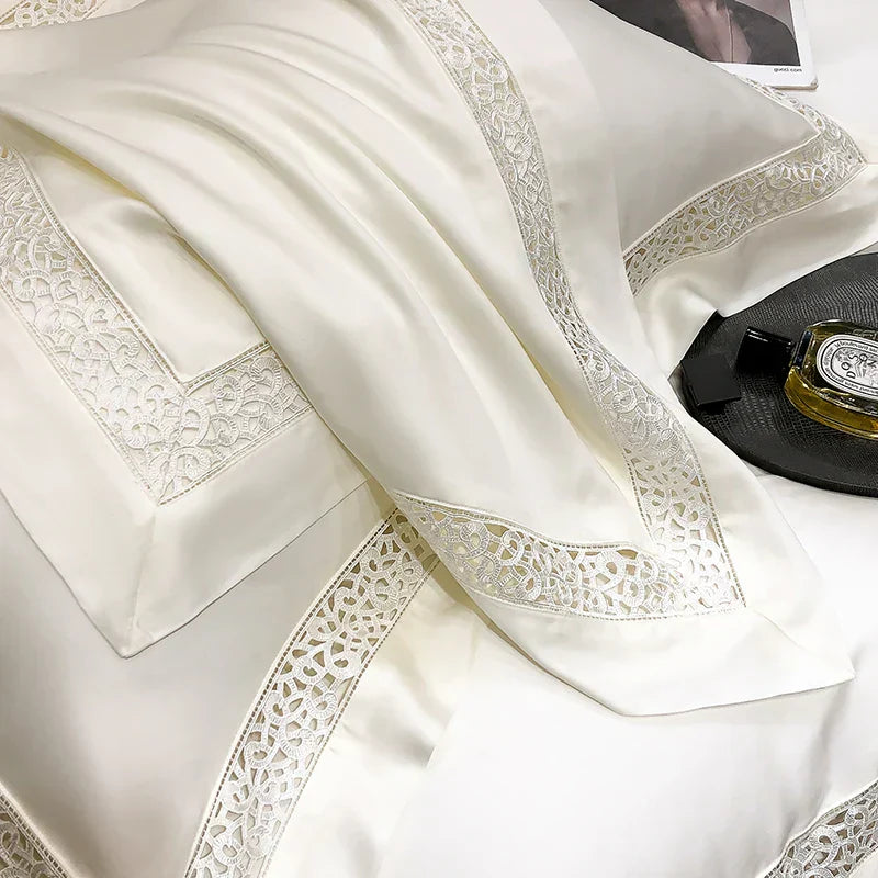 DecorBites™ Eucalyptus Lyocell 1000TC Luxury Bedding Set with Wide Edge, Soft Silky & Breathable