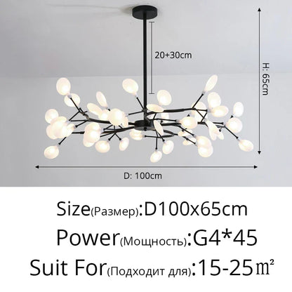 DecorBites™ LED Firefly Chandelier: Modern Nordic Ceiling Lights for Luxury Home Decor
