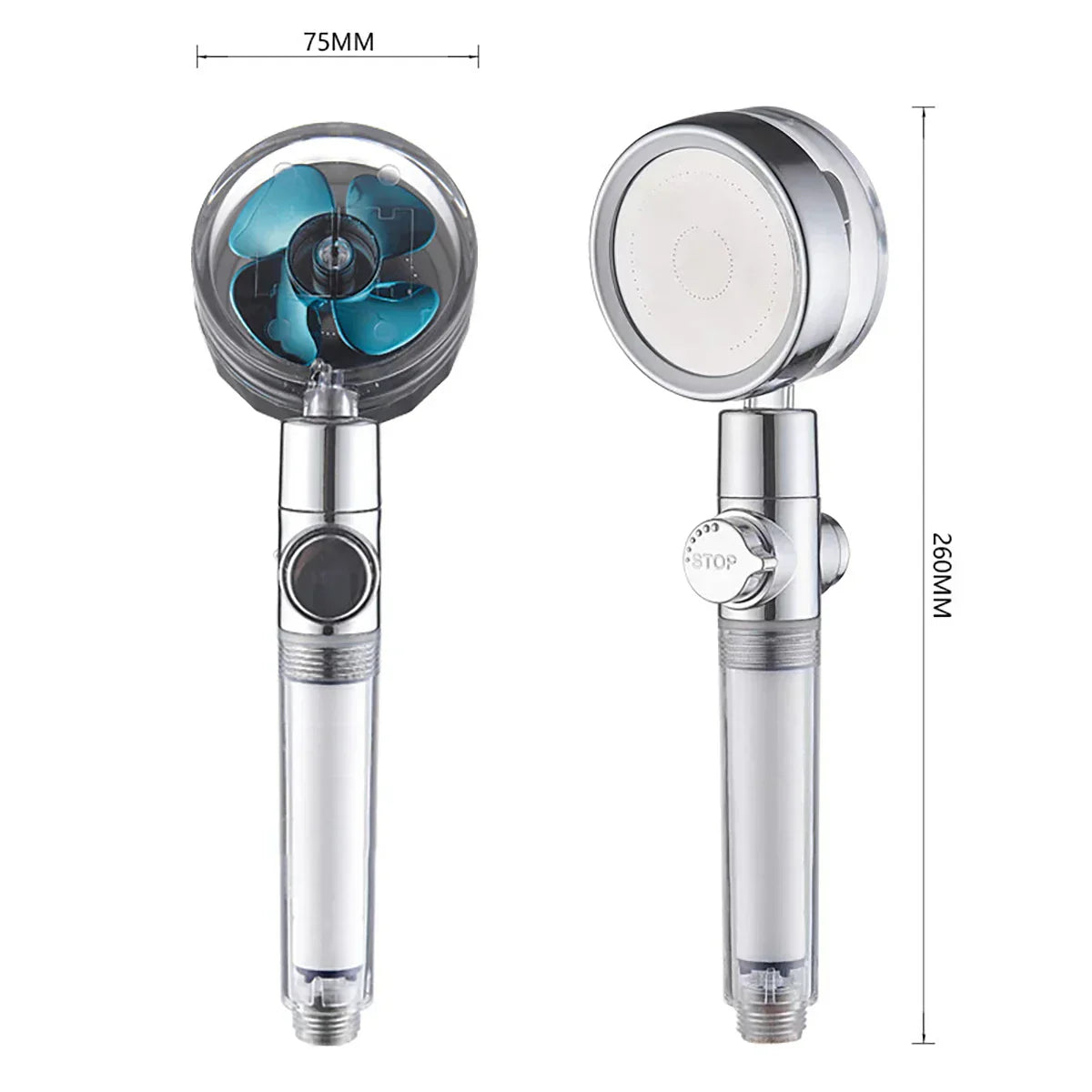 ™ High Pressure Shower Head with 360° Rotation & Water Saving Nozzle