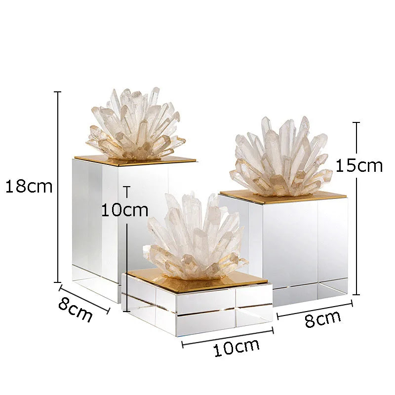 DecorBites™ Agate Stone Crystal Sculpture Gold-plated Marble Ornament for Living Room Desk