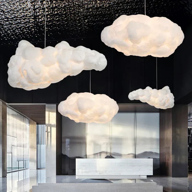 DecorBites™ Cloud Chandelier: Modern White Pendant Light for Commercial & Residential Spaces