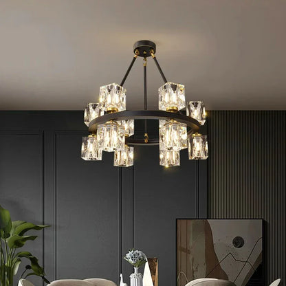 DecorBites™ Crystal Chandelier for Living and Dining Room Lighting