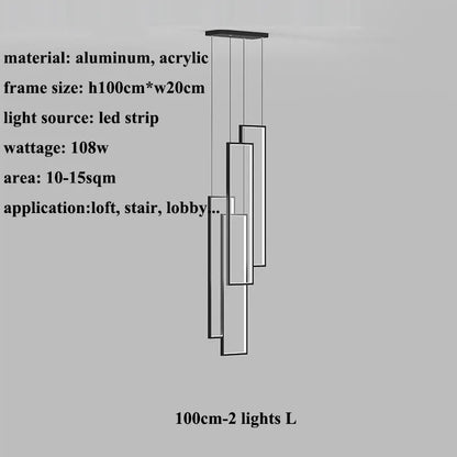 DecorBites™ LED Stair Chandelier: Luxury Loft Geometry Pendant Lamps for Modern Living