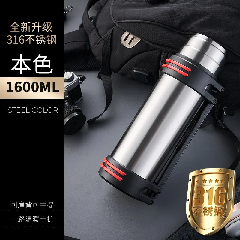 DecorBites™ Insulated Stainless Steel Water Bottle Large Capacity Flask Outdoor Travel Cup