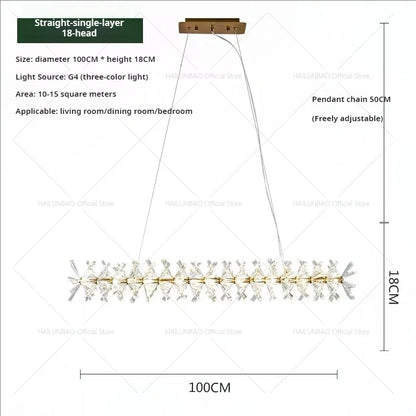 DecorBites™ Crystal Chandelier for Living and Dining Room High-End Elegant Bedroom Lighting