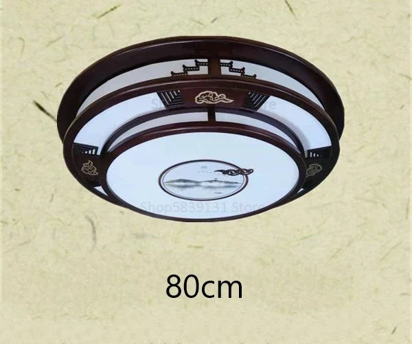 DecorBites™ Antique Style Solid Wood Led Ceiling Light for Living Room Bedroom & Study