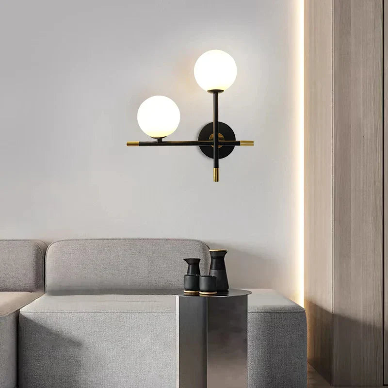 DecorBites™ LED Glass Ball Wall Lamp Modern Living Bedroom Lighting Fixture