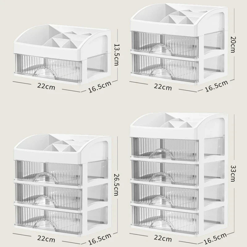 DecorBites™ 4 Tier Makeup Drawer Organizer for Jewelry & Cosmetic Storage