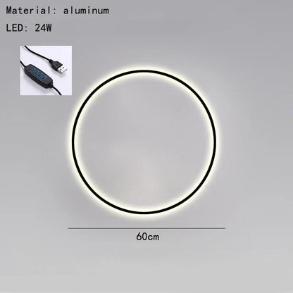 DecorBites™ Black Gold Dimmable Wall Light USB Plug Bedroom Sconce