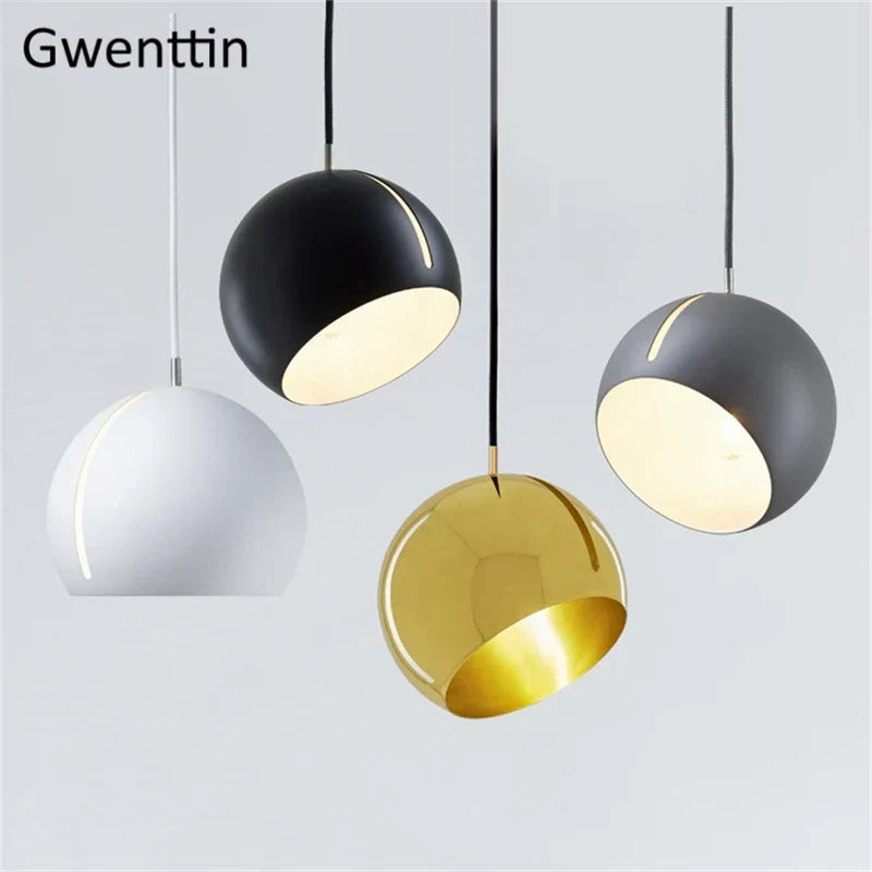 ™ Gold Ball Pendant Light: Nordic Modern LED Hanging Lamp for Home Decor